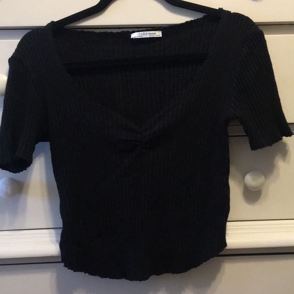 ZARA black crop top